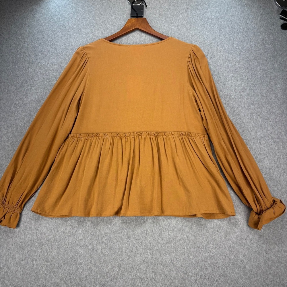 NWT HEYSON V NECK EMBROIDERED BABYDOLL BLOUSE Cider embroidered lightweight boho - Picture 8 of 11